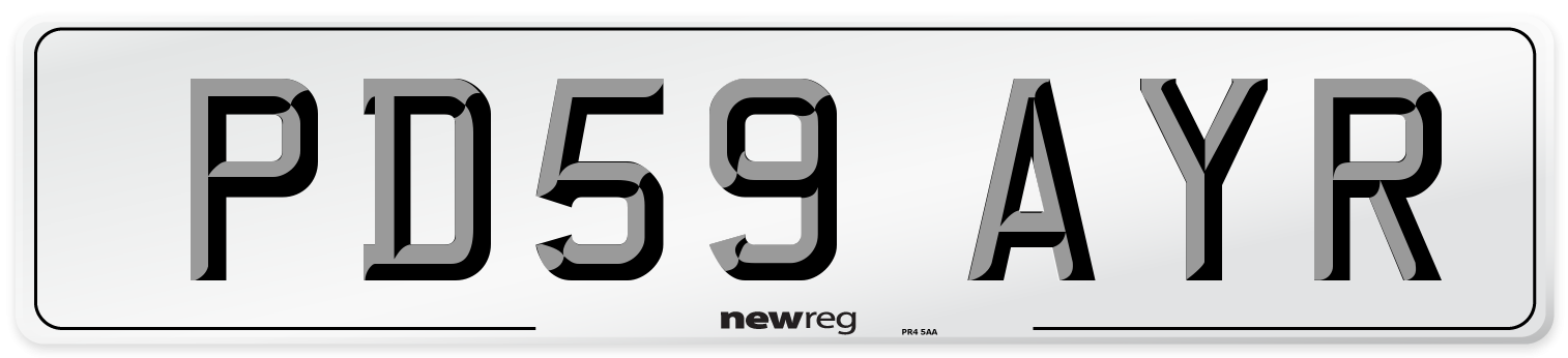 PD59 AYR Number Plate from New Reg